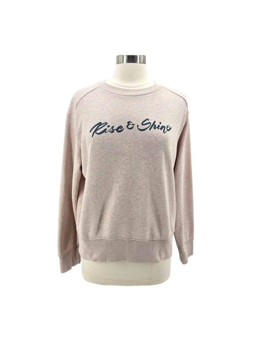 Prana Womens Medium Sweatshirt Rise & Shine Organic Cotton Heather Pink Graphic